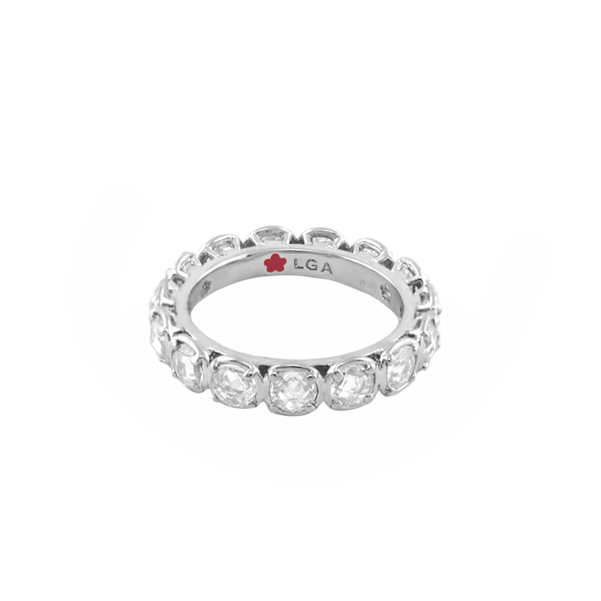 Glamour Eternity Ring stackable silver band with pavé clear stones Lauren G Adams on Tampa Home & Garden Store