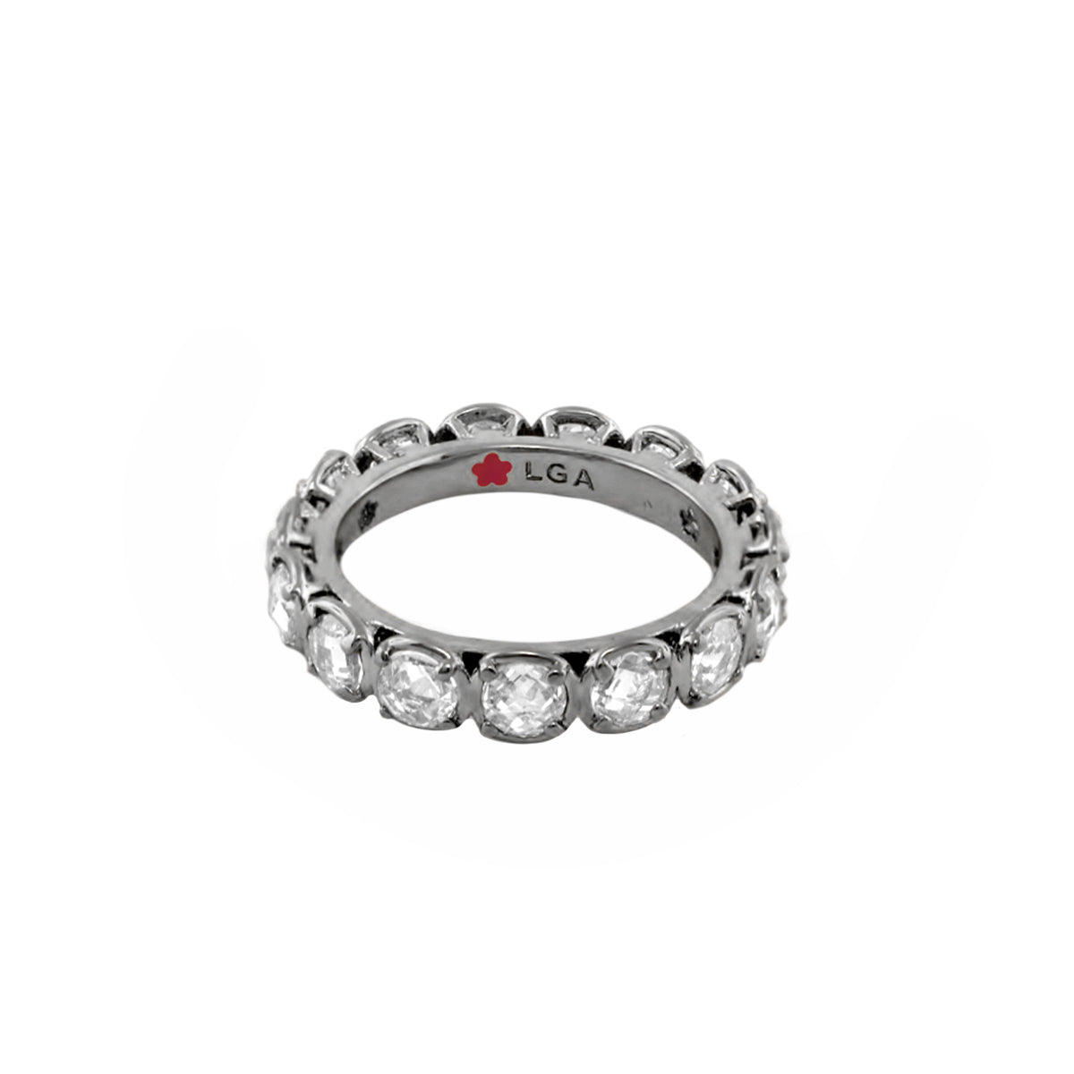 Glamour Eternity ring by Lauren G Adams, silver stackable band with clear stones on Tampa Home & Garden Store