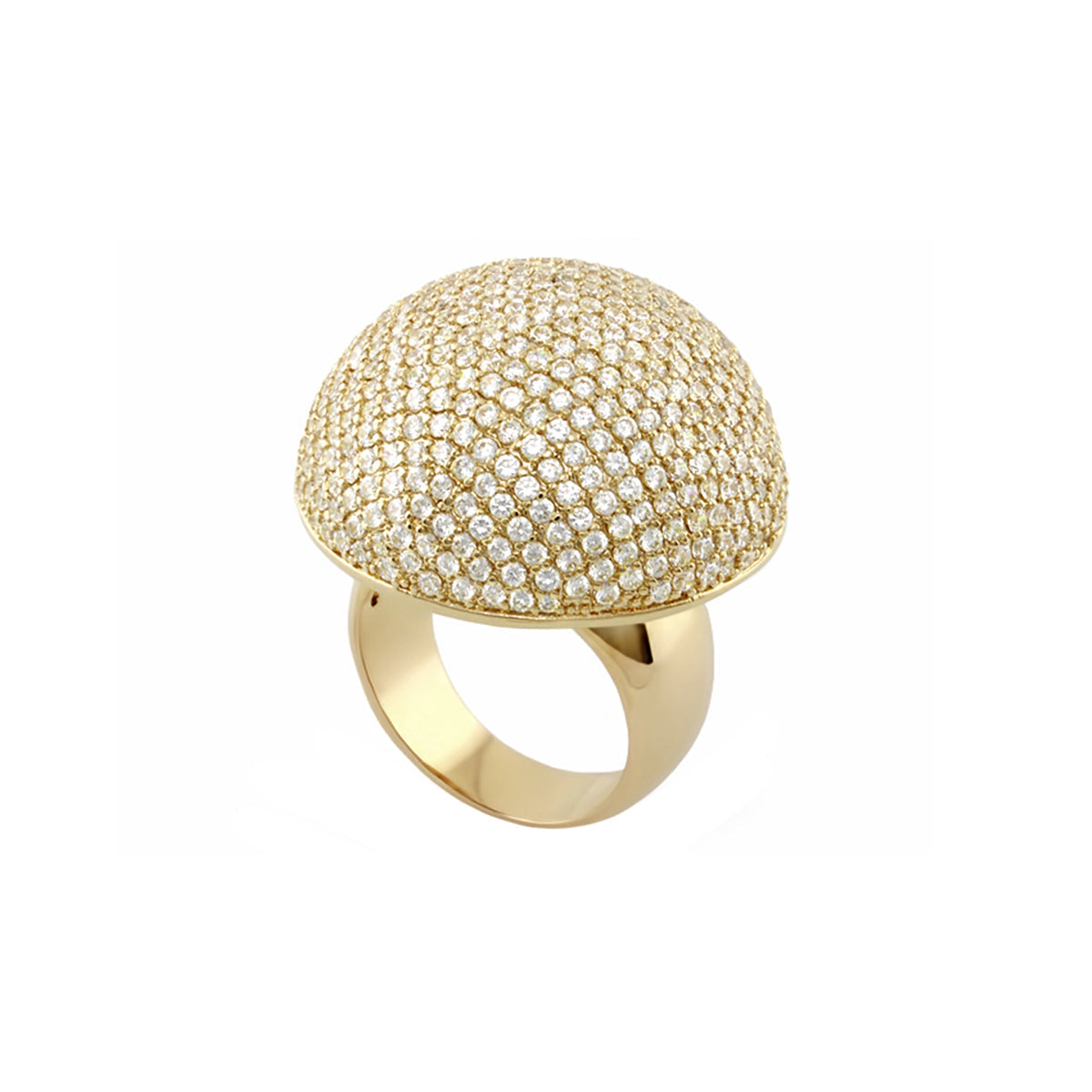 Shimmer & Glimmer Cocktail Ring by Lauren G Adams, gold-tone pavé-diamond dome on Tampa Home & Garden Store