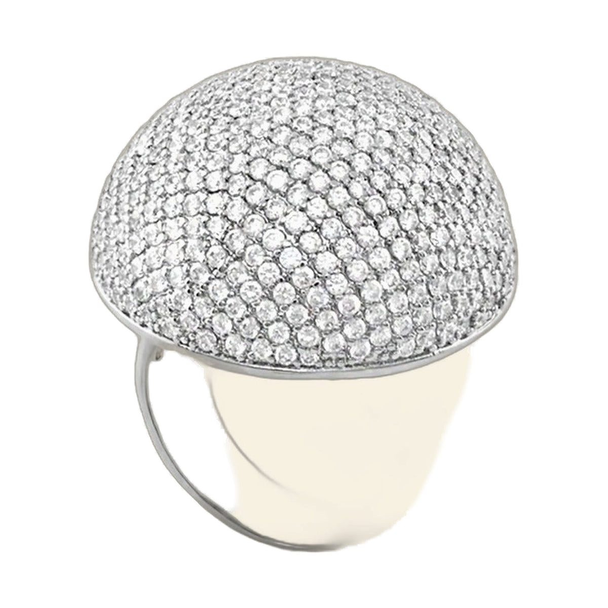Shimmer & Glimmer Cocktail Ring by Lauren G Adams, pavé diamond dome in silver-tone metal on Tampa Home & Garden Store