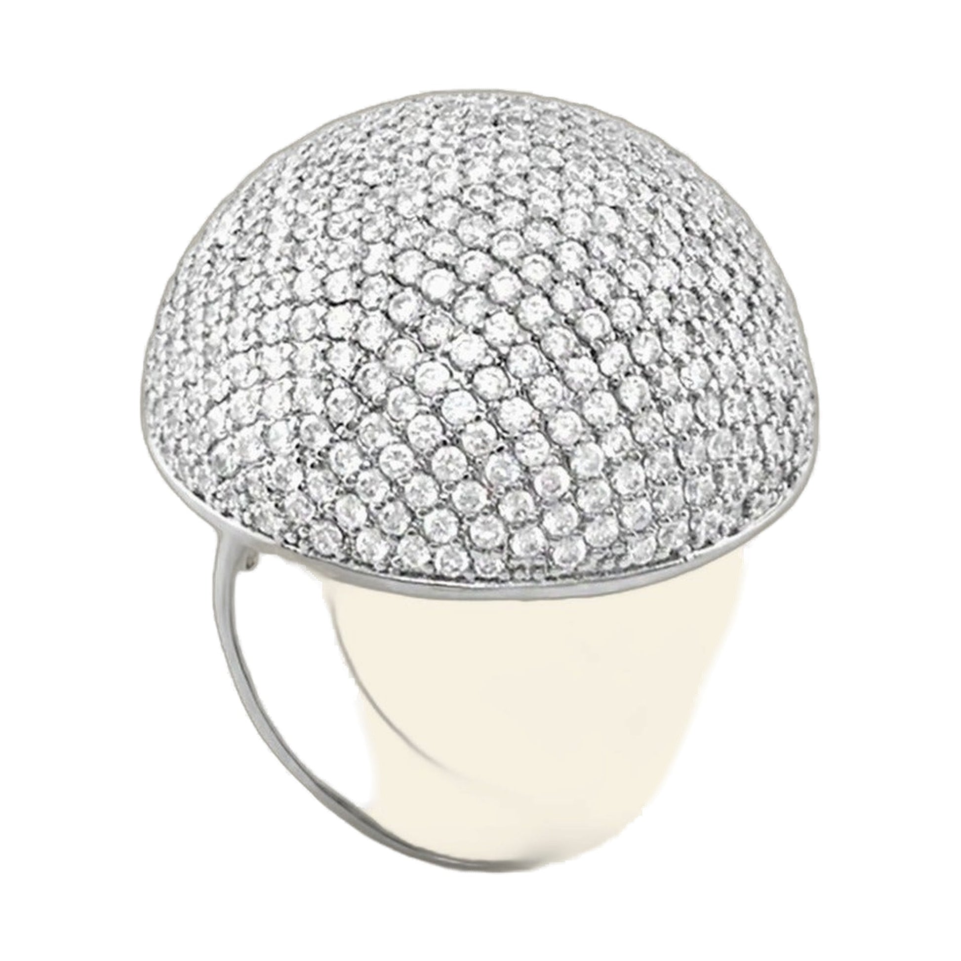Shimmer & Glimmer Cocktail Ring by Lauren G Adams, pavé diamond dome in silver-tone metal on Tampa Home & Garden Store