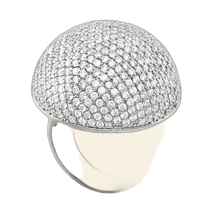 Shimmer & Glimmer Cocktail Ring by Lauren G Adams, pavé diamond dome in silver-tone metal on Tampa Home & Garden Store