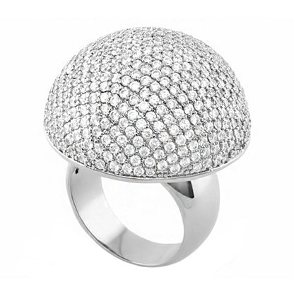 Shimmer & Glimmer Cocktail Ring by Lauren G Adams, pave diamond dome on silver band on Tampa Home & Garden Store