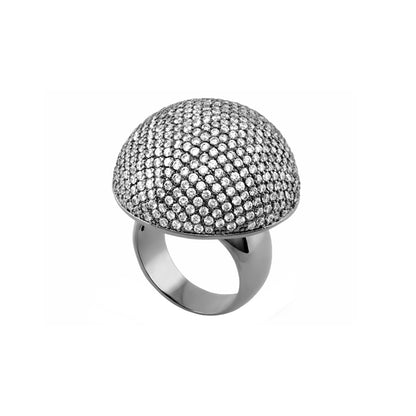 Shimmer & Glimmer Cocktail Ring by Lauren G Adams, silver-tone pave-dome ring on Tampa Home & Garden Store
