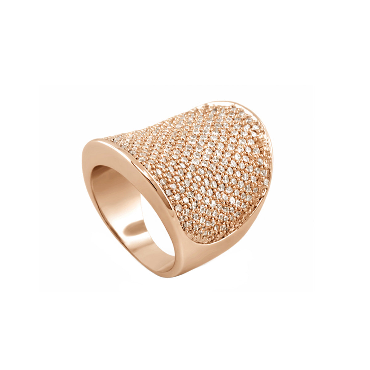 Shimmer & Glimmer saddle ring in rose gold tone with pavé crystals by Lauren G Adams on Tampa Home & Garden Store