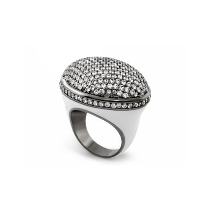 The Glam Cocktail Ring by Lauren G Adams, pavé diamond dome on silver-tone metal on Tampa Home & Garden Store