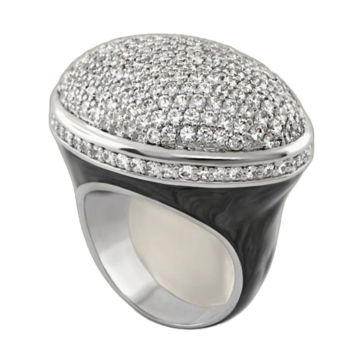 The Glam Cocktail Ring by Lauren G Adams, silver pavé diamonds dome and band on Tampa Home & Garden Store
