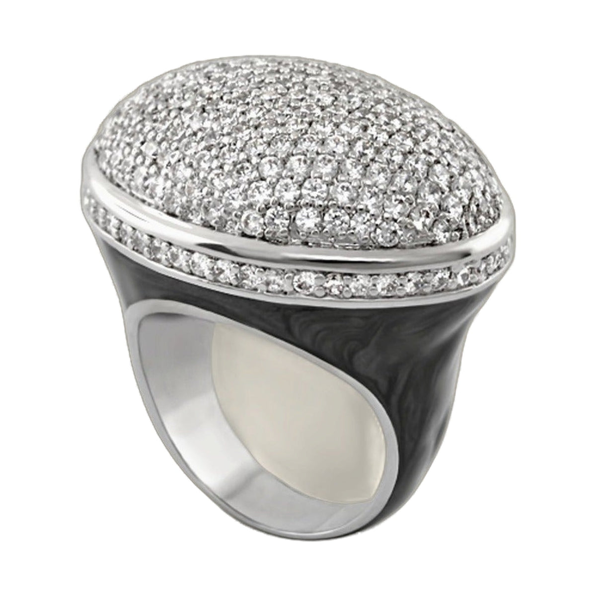 The Glam Cocktail Ring by Lauren G Adams, silver pavé diamonds dome and band on Tampa Home & Garden Store