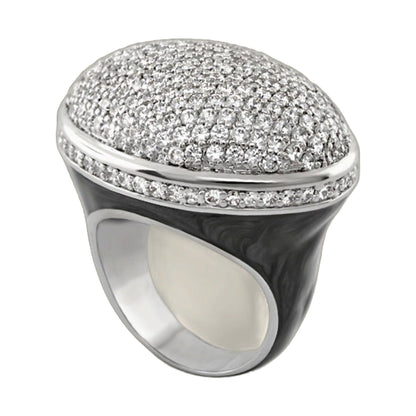 The Glam Cocktail Ring by Lauren G Adams, pavé diamond dome with silver-tone band on Tampa Home & Garden Store