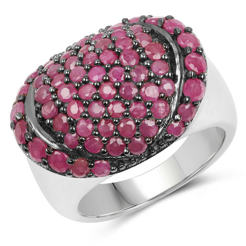 3.35ct Genuine Ruby Ring in .925 Sterling Silver with pink ruby cluster dome by Bids.com on Tampa Home & Garden Store