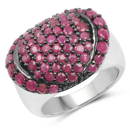 3.35ct Genuine Ruby Ring in .925 Sterling Silver with pink ruby cluster dome by Bids.com on Tampa Home & Garden Store