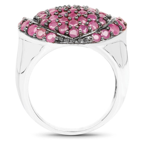 3.35ct genuine ruby sterling silver ring with pink ruby cluster by Bids.com on Tampa Home & Garden Store