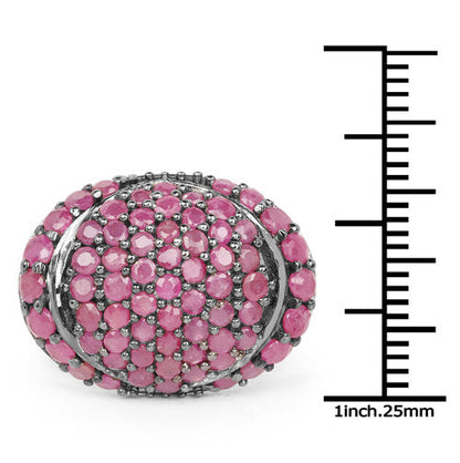3.35ct genuine ruby cluster ring in .925 sterling silver with pink rubies on Tampa Home & Garden Store