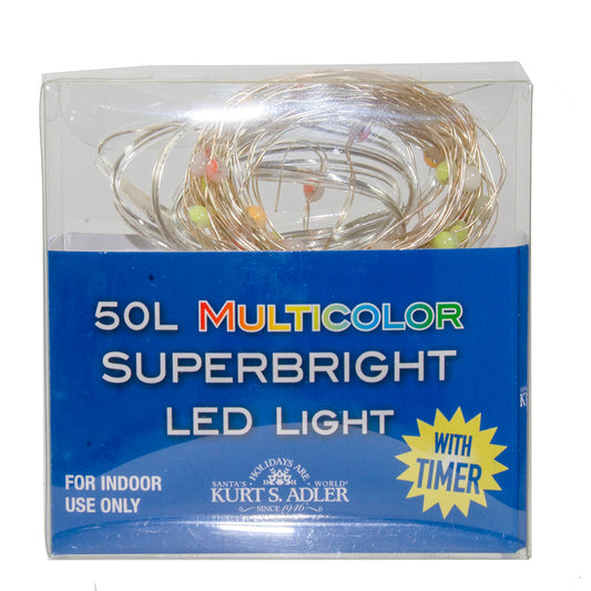 50-Light Battery-Operated Multicolored Superbright LED Light Set