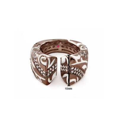 Rock My Swirl Cocktail Ring by Lauren G Adams, rose-gold wrap with pavé crystal swirls on Tampa Home & Garden Store