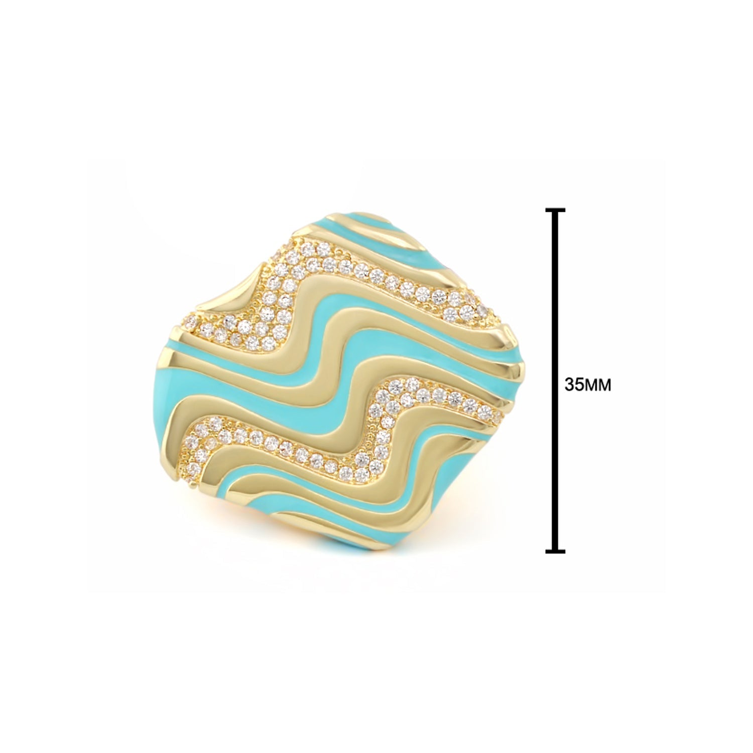 Moon Dust cocktail ring by Lauren G Adams with turquoise and gold enamel and pavé diamonds on Tampa Home & Garden Store