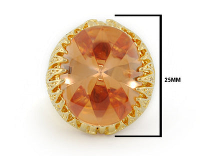 Flames of Glory cocktail ring by Lauren G Adams; gold setting with peach faceted stone on Tampa Home & Garden Store