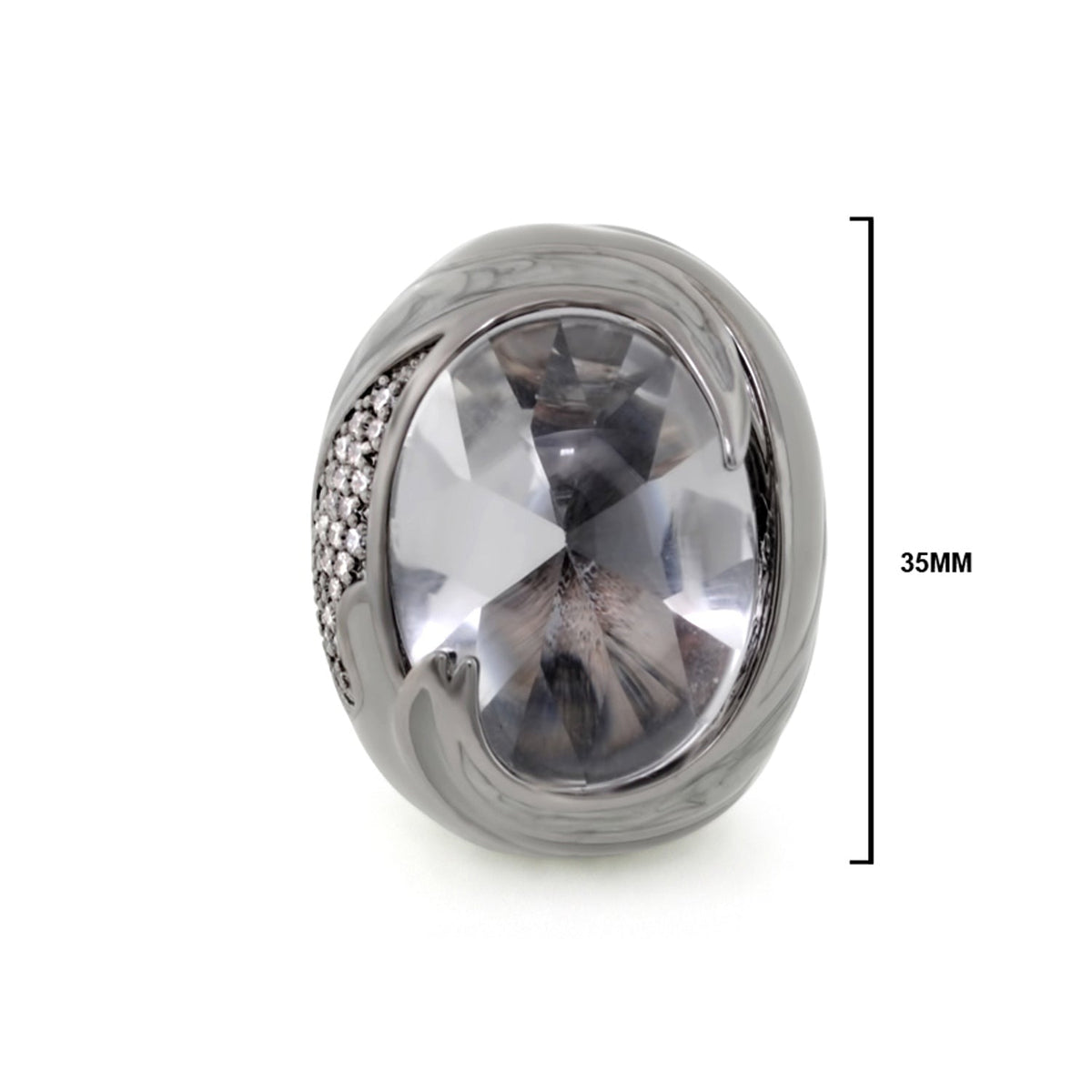 Sweet and Sassy Cocktail Ring by Lauren G Adams in silver with a large crystal on Tampa Home & Garden Store
