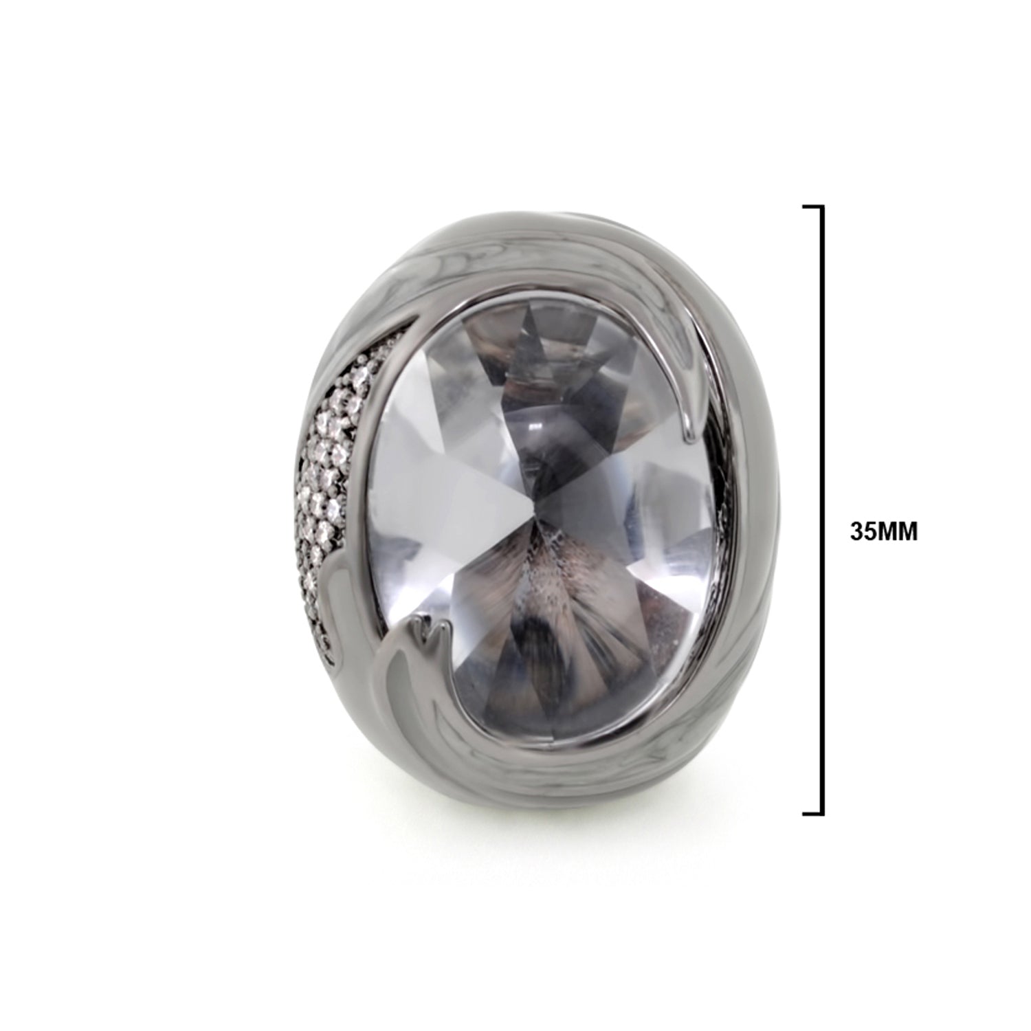 Sweet and Sassy Cocktail Ring by Lauren G Adams in silver with a large crystal on Tampa Home & Garden Store