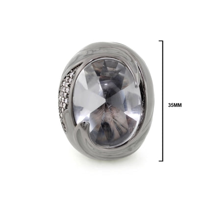 Sweet and Sassy Cocktail Ring by Lauren G Adams in silver with a large crystal on Tampa Home & Garden Store