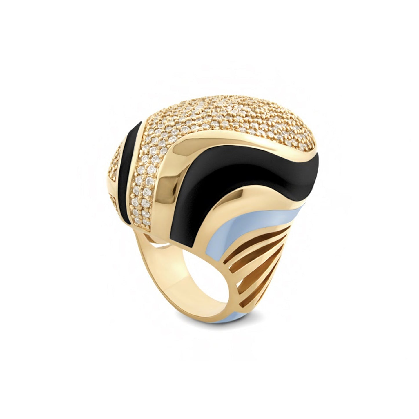Angel Wings Cocktail Ring gold-tone with pavé diamonds and enamel accents Lauren G Adams on Tampa Home & Garden Store