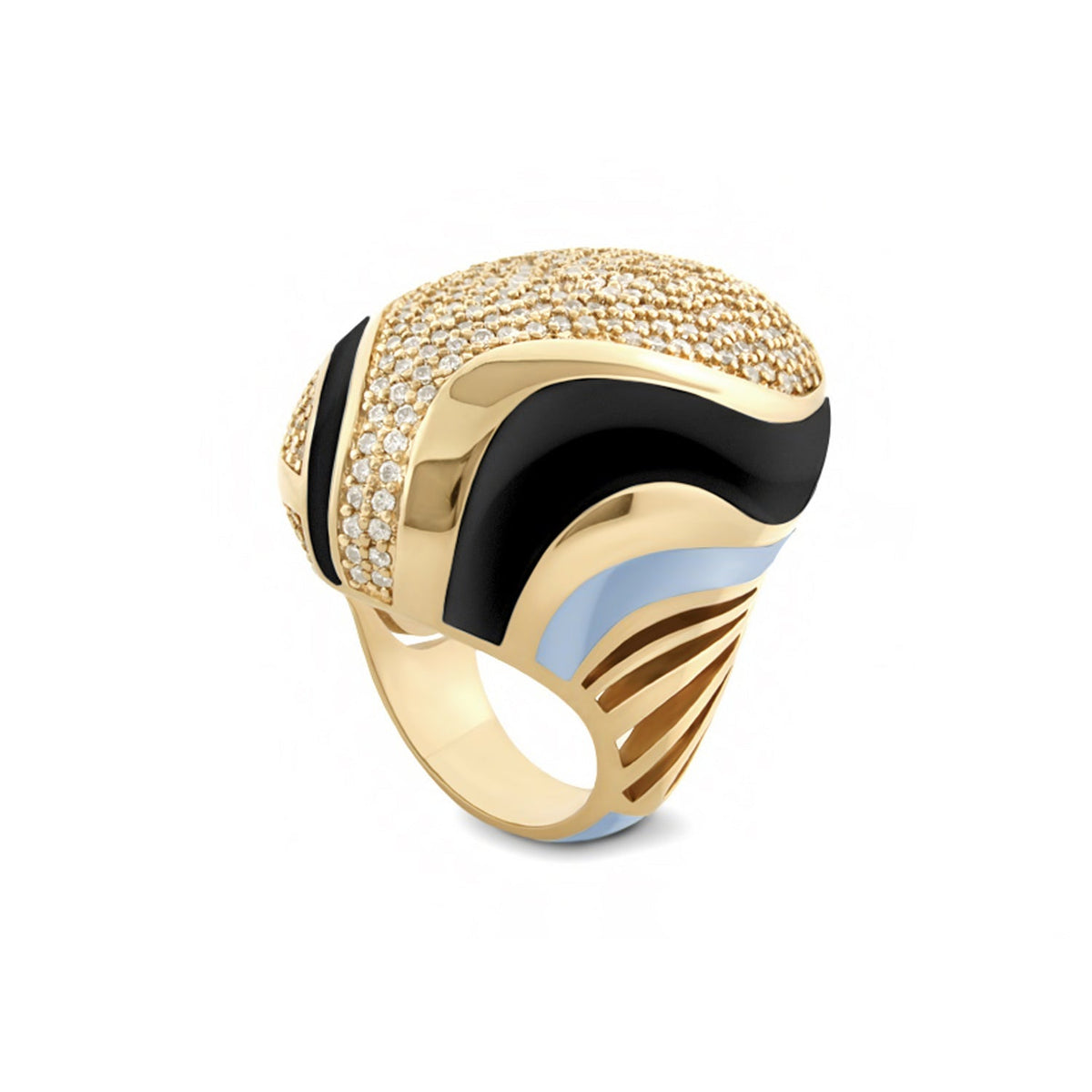 Angel Wings Cocktail Ring gold-tone with pavé diamonds and enamel accents Lauren G Adams on Tampa Home & Garden Store