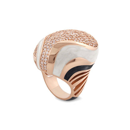 Angel Wings Cocktail Ring by Lauren G Adams, rose gold tone with pavé crystals on Tampa Home & Garden Store