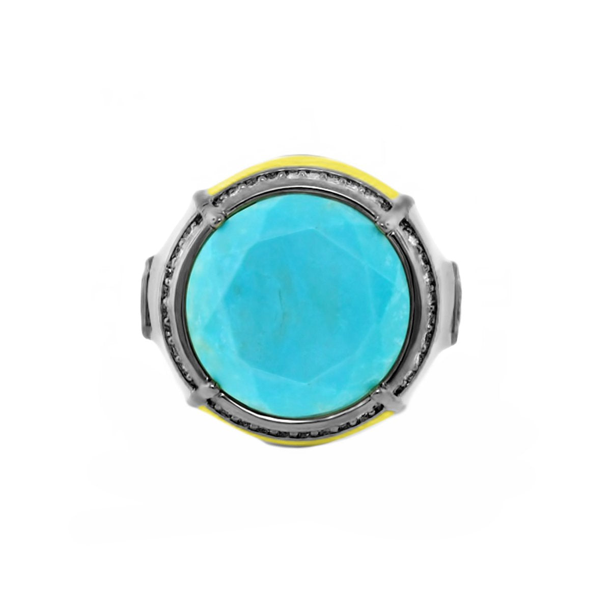 Caribbean Waters cocktail ring with turquoise cabochon in silver setting on Tampa Home & Garden Store