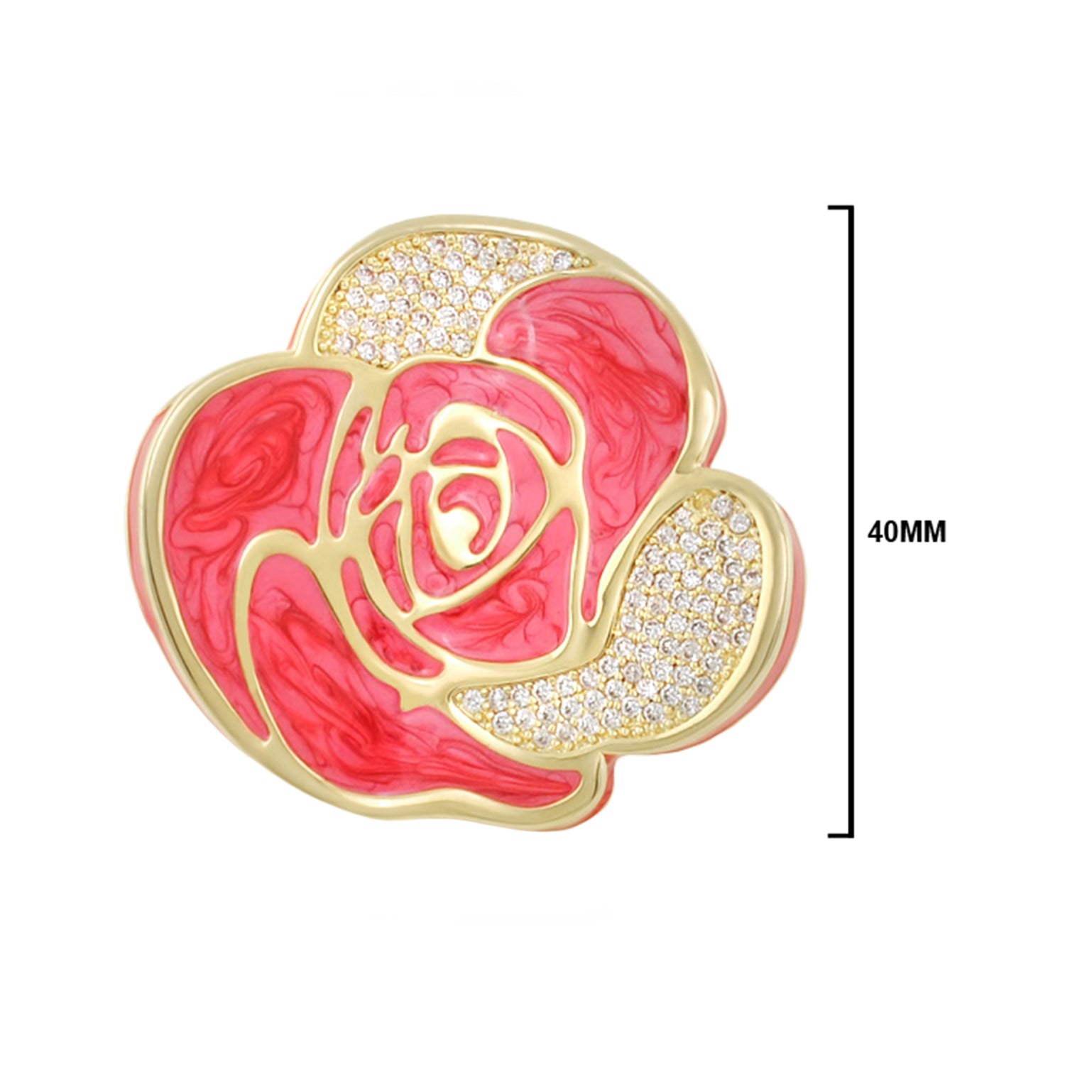 Rose Petal Cocktail Ring pink enamel with gold setting and pavé diamonds Lauren G Adams on Tampa Home & Garden Store