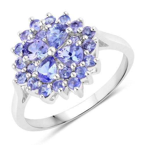 Tanzanite ring 1.16ct cluster halo in sterling silver (.925), Bids.com on Tampa Home & Garden Store