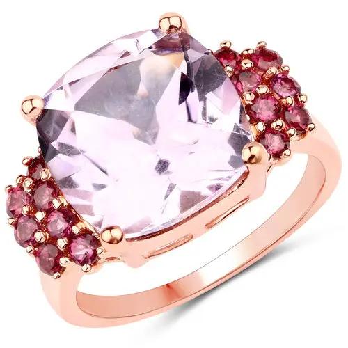 Ring with 5.90 ct pink amethyst and rhodolite garnet on rose-gold sterling silver, Bids.com on Tampa Home & Garden Store
