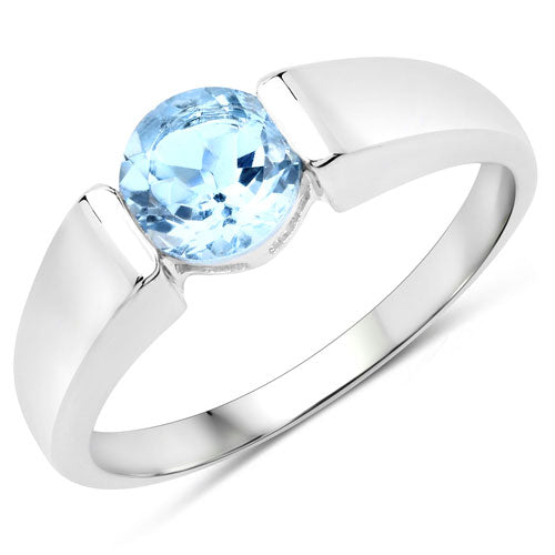 Blue topaz ring in .925 sterling silver, 1.05 carat, by Bids.com on Tampa Home & Garden Store