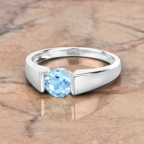 Ring, 1.05ct blue topaz set in a polished .925 sterling silver band on Tampa Home & Garden Store
