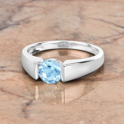 Ring, 1.05ct blue topaz set in a polished .925 sterling silver band on Tampa Home & Garden Store
