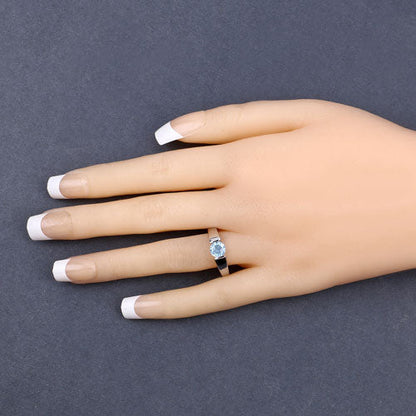 Blue topaz solitaire ring, 1.05 ct, .925 sterling silver band, Bids.com on Tampa Home & Garden Store