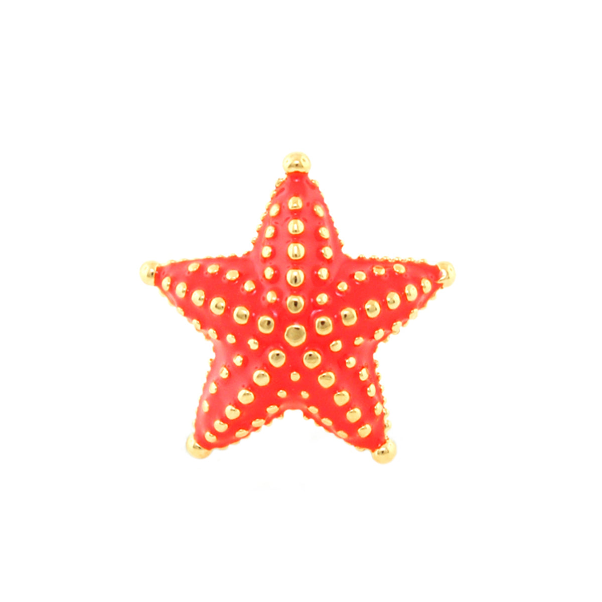 Eau Starfish Cocktail Ring by Lauren G Adams, red starfish with gold-tone stud detailing on Tampa Home & Garden Store