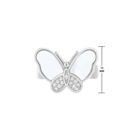 Mariposa Ring by Lauren G Adams; silver butterfly motif with pavé diamonds on Tampa Home & Garden Store