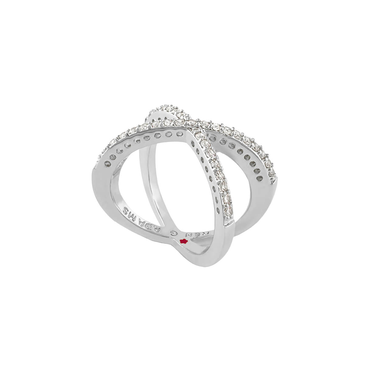 Axis Cocktail Ring by Lauren G Adams in sterling silver with pavé diamonds on bands on Tampa Home & Garden Store