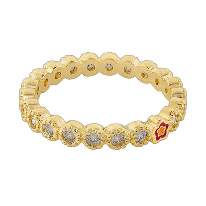 Socialite Stackable Ring by Lauren G Adams, gold-tone link band with clear stones on Tampa Home & Garden Store
