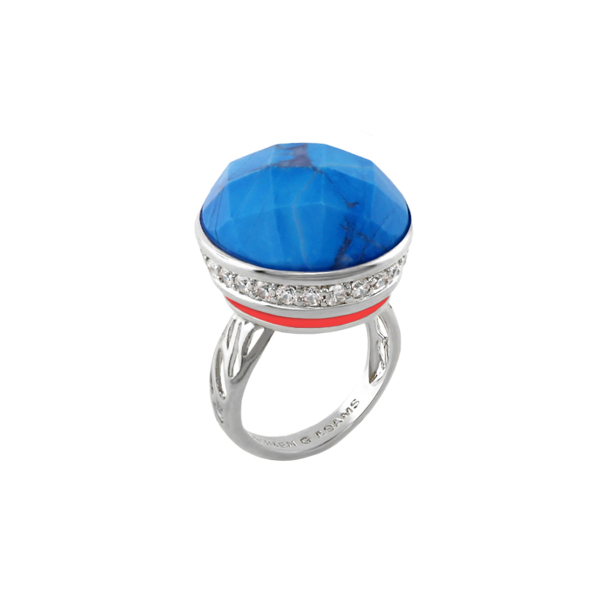 Cool Ice Ring by Lauren G Adams, blue cabochon on silver band on Tampa Home & Garden Store