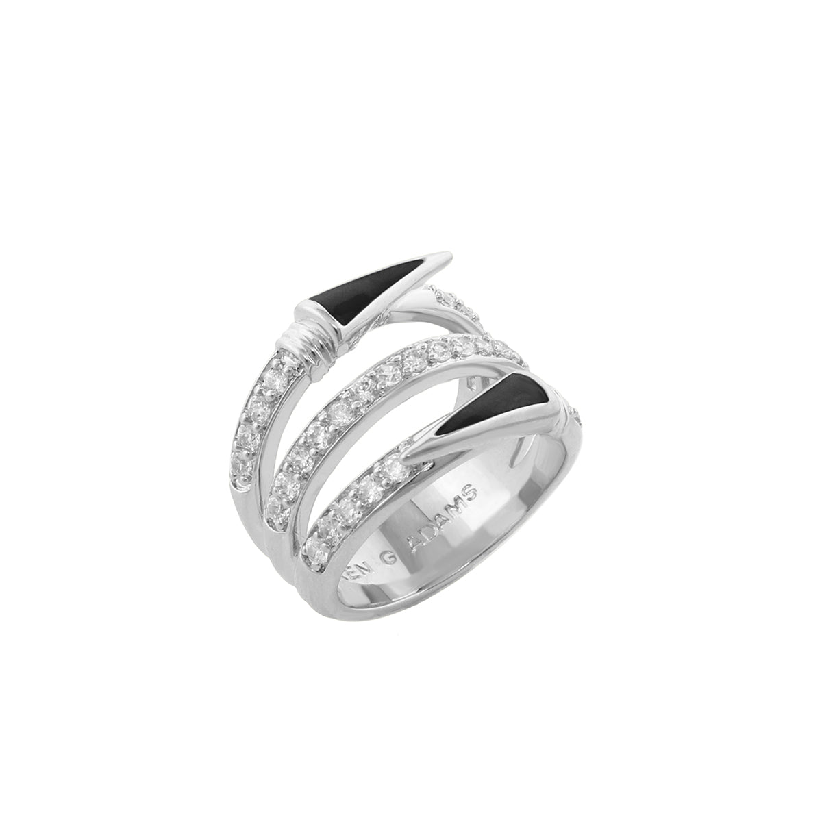 Utopia Ring by Lauren G Adams, cocktail ring with black enamel accents and diamonds on Tampa Home & Garden Store