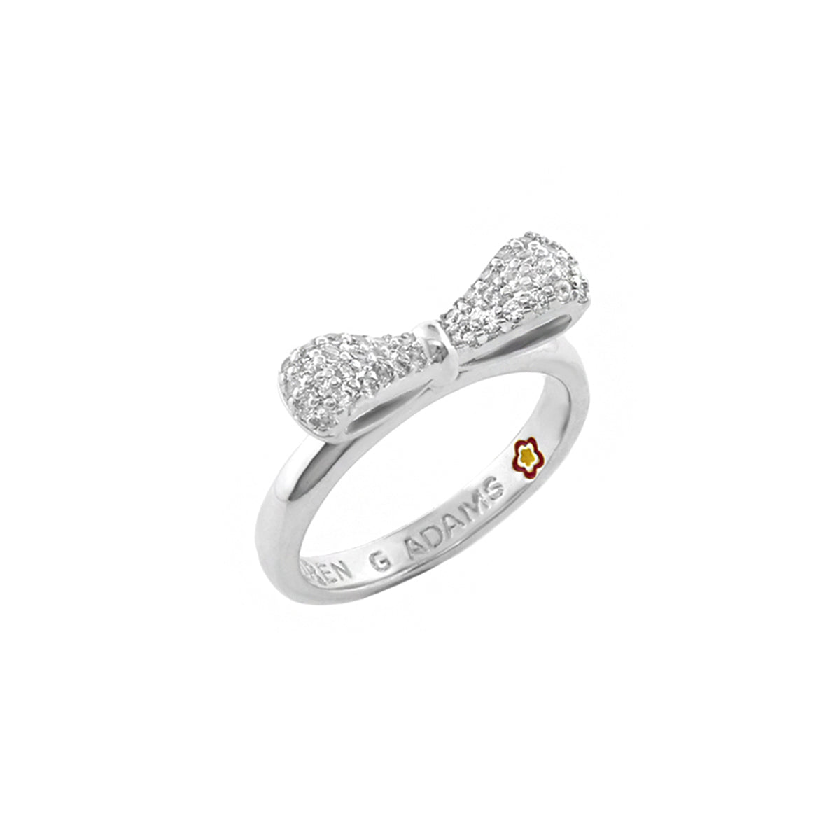 Open Arms Stackable Ring by Lauren G Adams, silver pave bow ring on Tampa Home & Garden Store