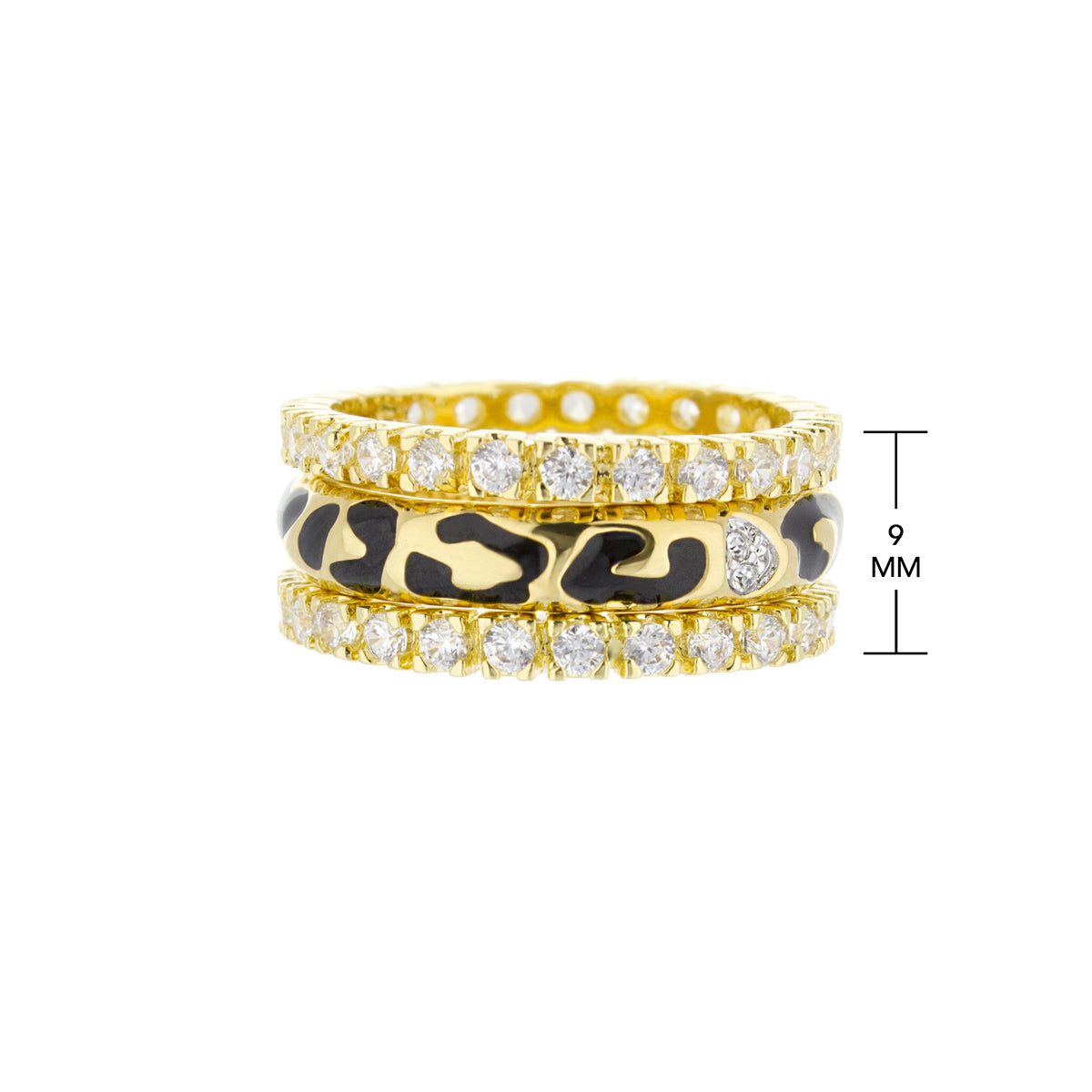 Sweet Leopard Ring Set, 3-band with pavé diamonds and leopard camo inlay by Lauren G Adams on Tampa Home & Garden Store