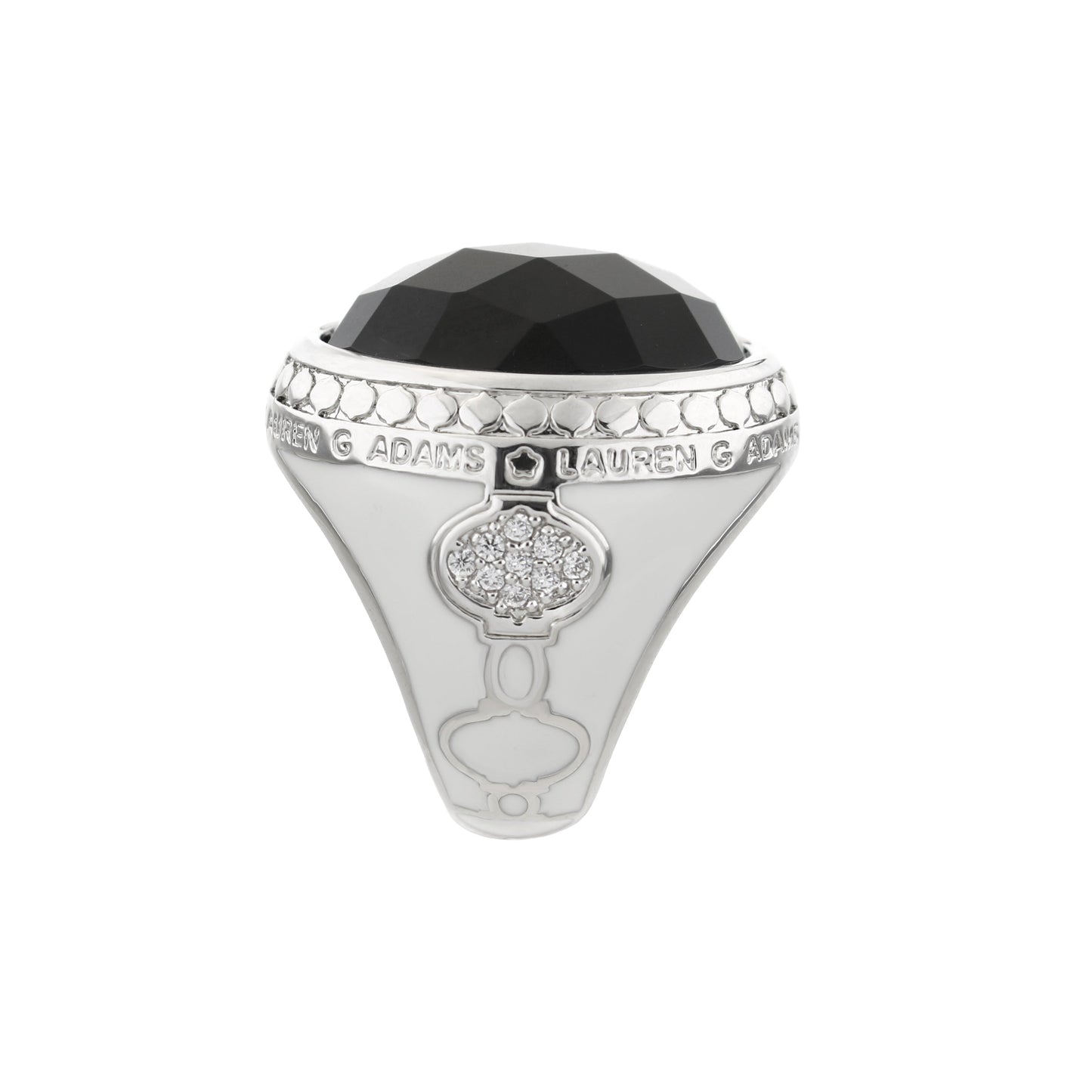 Dragon Lady Cocktail Ring by Lauren G Adams, black onyx dome with silver band on Tampa Home & Garden Store