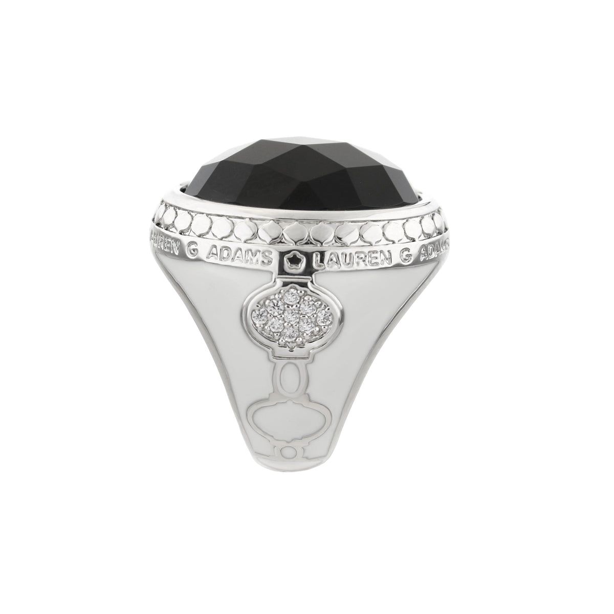 Dragon Lady Cocktail Ring by Lauren G Adams, black onyx dome with silver band on Tampa Home & Garden Store