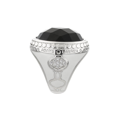 Dragon Lady Cocktail Ring by Lauren G Adams, black onyx dome with silver band on Tampa Home & Garden Store