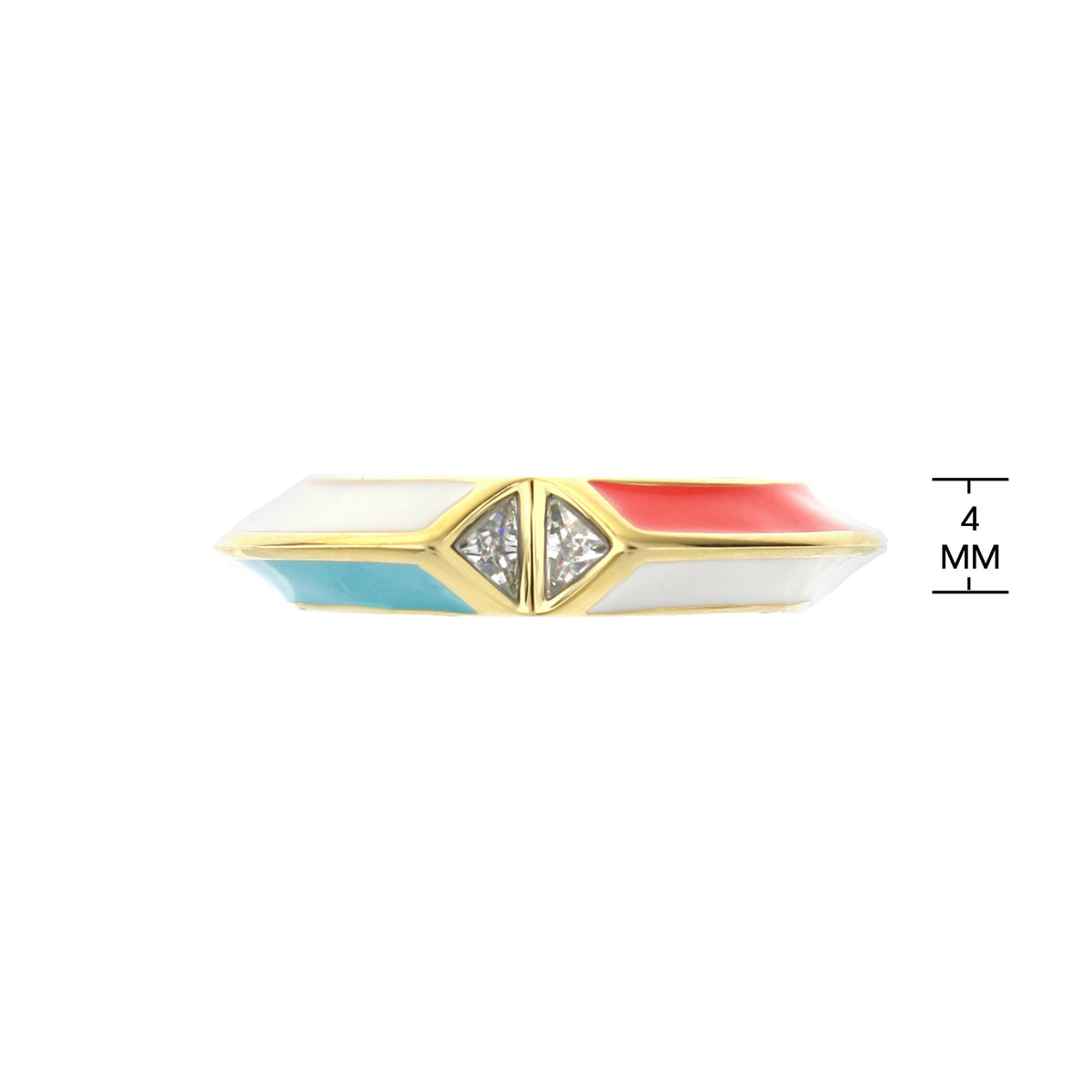 Petit Gateau Ring Knife-Edge Pavé by Lauren G Adams, gold band with diamond pavé panels on Tampa Home & Garden Store