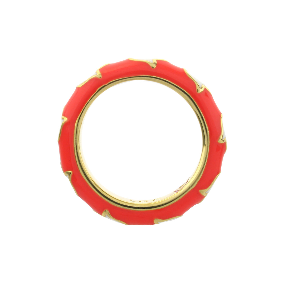 Petit Gateau Stackable Ring by Lauren G Adams — red enamel with gold-tone trim on Tampa Home & Garden Store