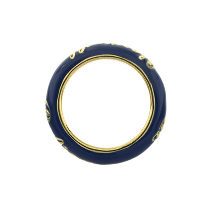Petit Gateau Stackable Ring Believe Script navy enamel with gold trim by Lauren G Adams on Tampa Home & Garden Store