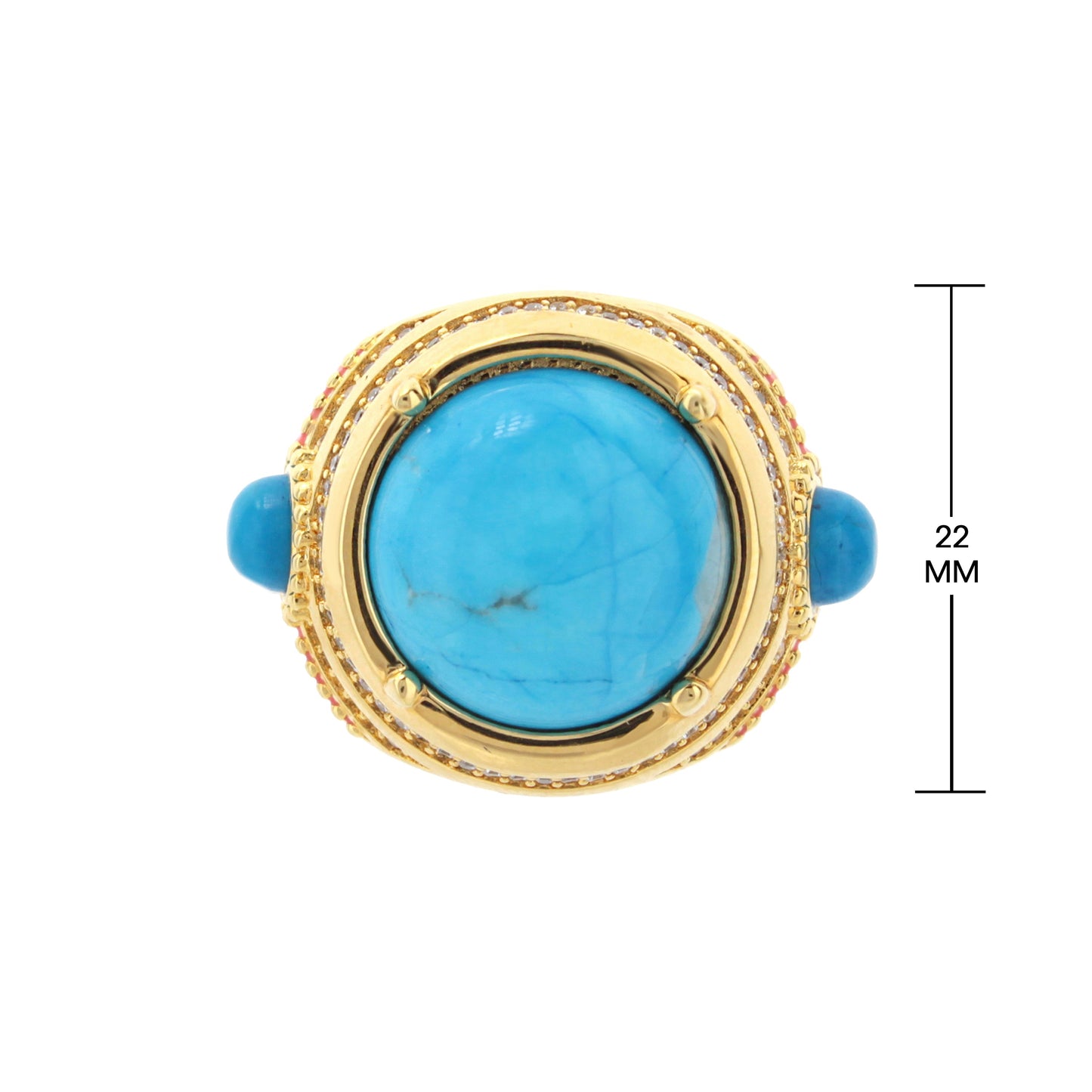 Pretty Little Things Ring Pavé Halo Cabochon turquoise cabochon gold halo by Lauren G Adams on Tampa Home & Garden Store